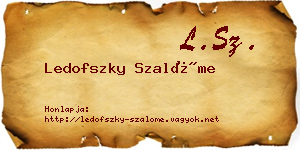 Ledofszky Szalóme névjegykártya